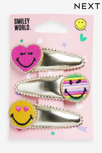 Gold Tone Smiley World Hair Clips 3 Pack (N57480) | £6