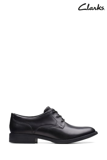 Clarks Black Leather Camzin Iris Shoes (N57516) | £65