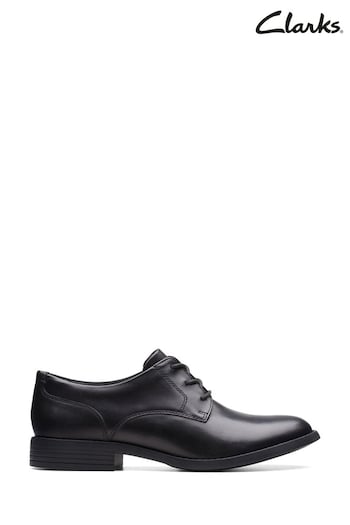 Clarks Black Leather Camzin Iris Shoes (N57517) | £65