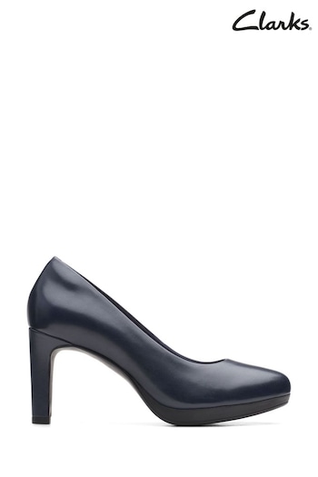 Clarks Blue Leather Ambyr Joy Shoes (N57519) | £65