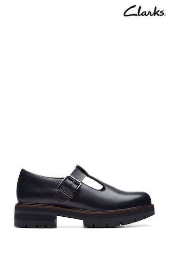 Clarks Black Leather Orianna Bar Shoes (N57521) | £90