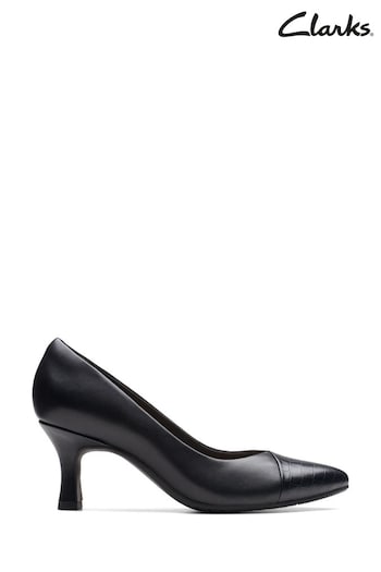 Clarks Black Croc Effect Kataleyna Rose Shoes (N57532) | £65
