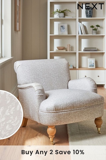 Natural Leaf Print Lilly Accent Chair (N57559) | £350