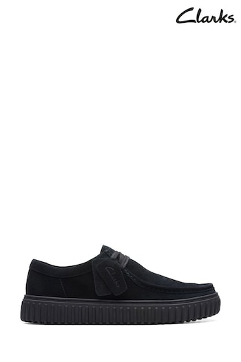 Clarks Black Suede Torhill Lo Shoes (N57594) | £100