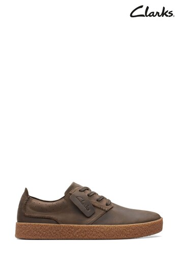 Clarks Green Leather Streethill Lace Shoes (N57599) | £80