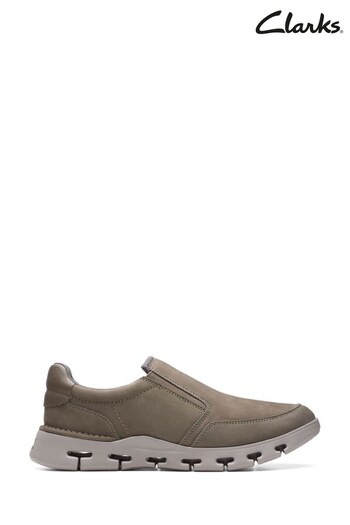 Clarks Grey Nubuck Nature X Step Shoes (N57601) | £90