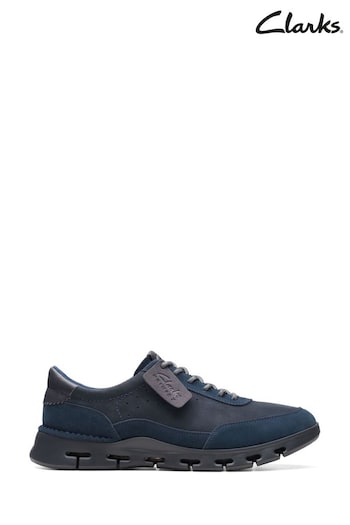 Clarks Blue Nubuck Nature X One Trainers (N57691) | £90