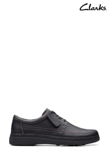 Clarks Black Leather Nature 5 Lo Shoes (N57697) | £100