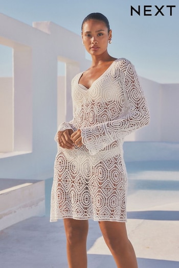 White Crochet Beach Cover-Up (N57714) | £42
