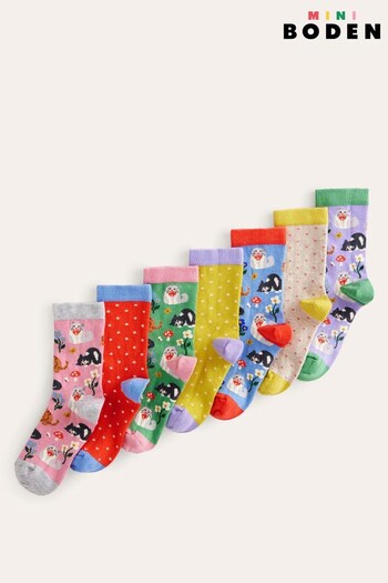 Boden Pink Socks 7 Packs (N57787) | £21