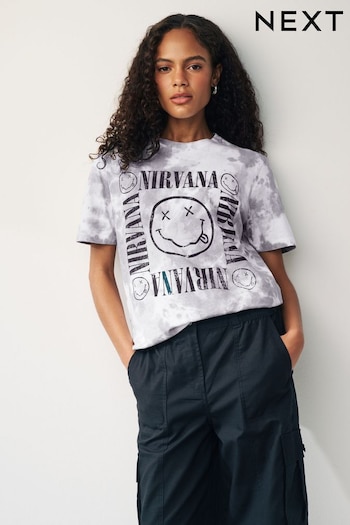 Ecru White License Nirvana Band Graphic T-Shirt (N57800) | £26