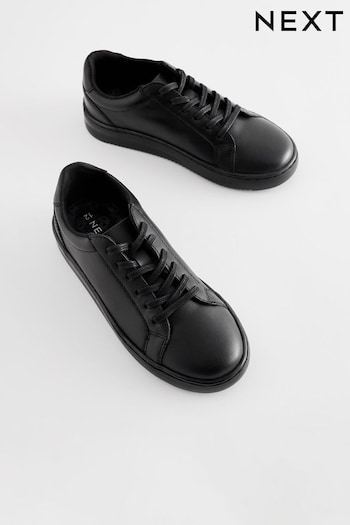 Black Leather Lace Up School Shoes (N57842) | £28 - £35