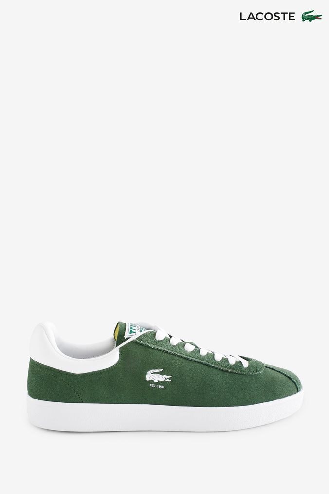 Green lacoste trainers discount