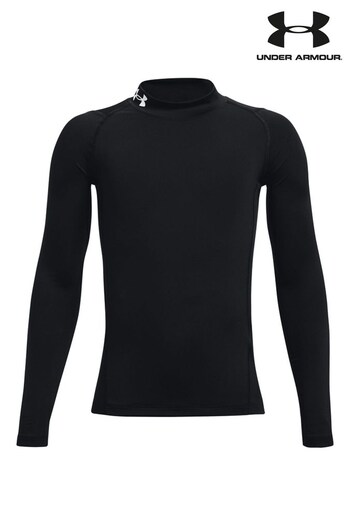 Under Armour Youth Heat Gear Armour Mock Long Sleeve Black T-Shirt (N57918) | £20