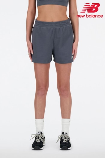 New Balance Grey Linear Heritage French Terry Shorts (N57944) | £40