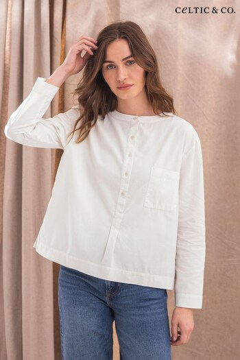 Celtic & Co. Chest Cream Cord Henley Top (N57991) | £85
