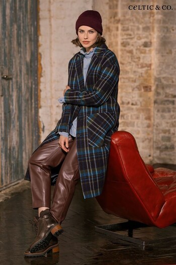 Celtic & Co. Blue Wool Knee Length Coat (N58006) | £395