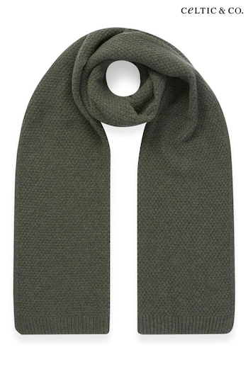 Celtic & Co. Green Lambswool Moss Stitch Scarf (N58016) | £70