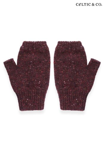 Celtic & Co. Purple Donegal Fingerless Mitt Gloves (N58019) | £36