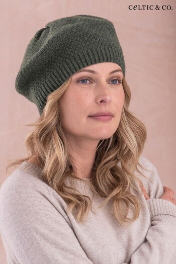 Celtic & Co. Green Lambswool Moss Stitch Hat (N58026) | £34
