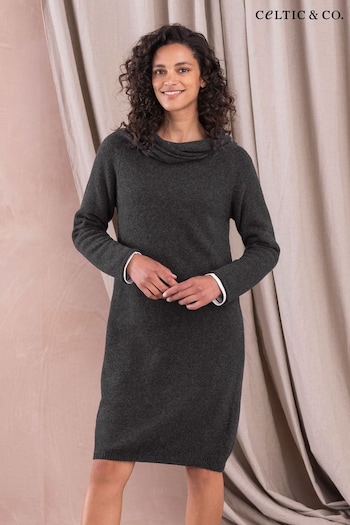 Celtic & Co. Grey Collared Slouch Knee Length Dress (N58031) | £148