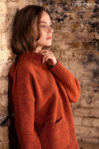 Celtic & Co. Orange Flecked Patch Pocket Jumper (N58048) | £135