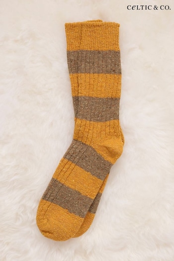 Celtic & Co. Mens Gold Donegal Stripe Socks (N58085) | £30