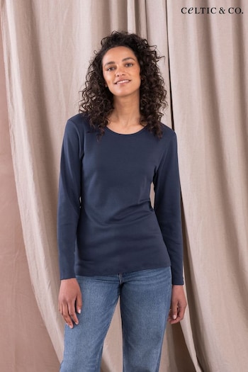 Celtic & Co. Blue Organic Cotton Long Sleeve T-Shirt (N58089) | £49