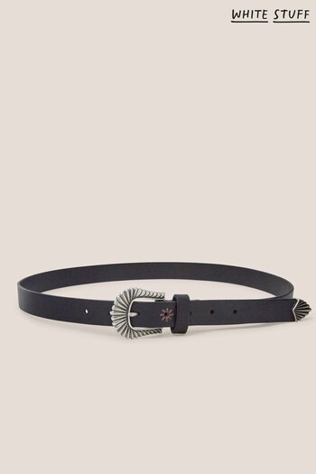 White Stuff Western Leather Black Belt (N58121) | £35