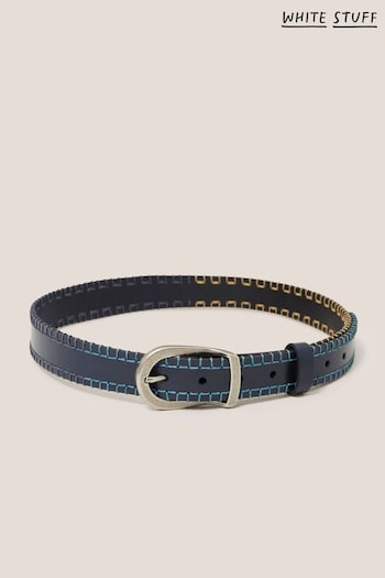 White Stuff Blue Leather Ombre Stitch Belt (N58124) | £35