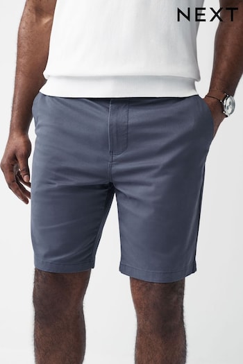 Mid Blue Slim Fit Stretch Chinos Shorts Tank (N58129) | £19