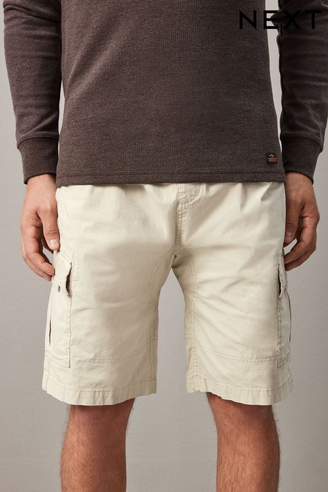 Cargo shorts with drawstring waist sales