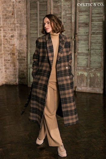 Celtic & Co. Wool Wrap Brown Coat (N58172) | £445