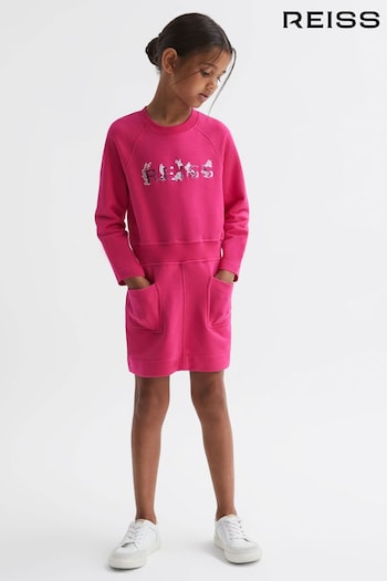 Reiss Pink Janine Junior Sweatshirt Dress (N58231) | £50