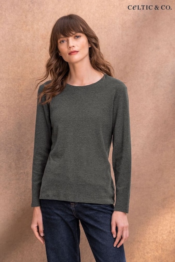 Celtic & Co. Grey Organic Cotton Long Sleeve T-Shirt (N58234) | £49