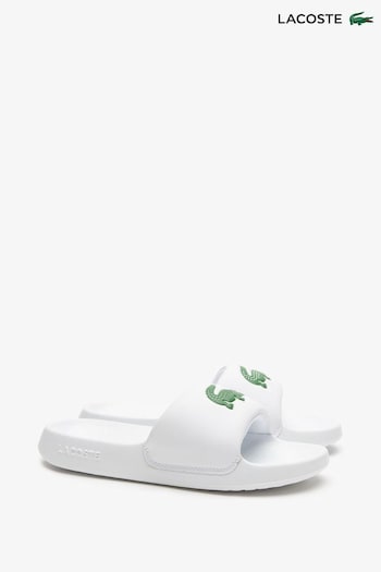 Lacoste Fit Womens Serve Croco 1.0 Rubber White Sliders (N58259) | £45