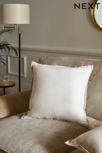 White 59 x 59cm Dalby Contrast Edge Cushion (N58353) | £16