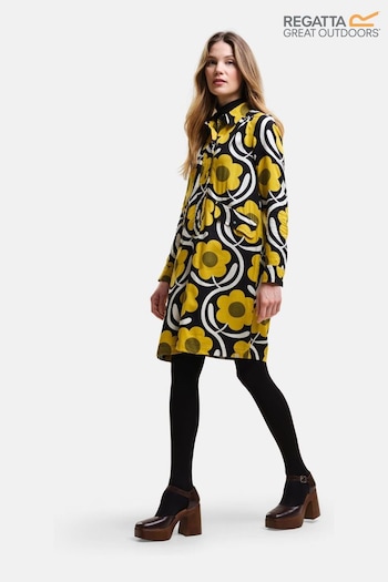 Regatta Yellow Orla Kiely Long Sleeve Midi Dress (N58404) | £56