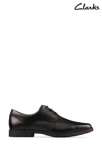 Clarks Black Leather Scala Step Puma Shoes (N58473) | £90