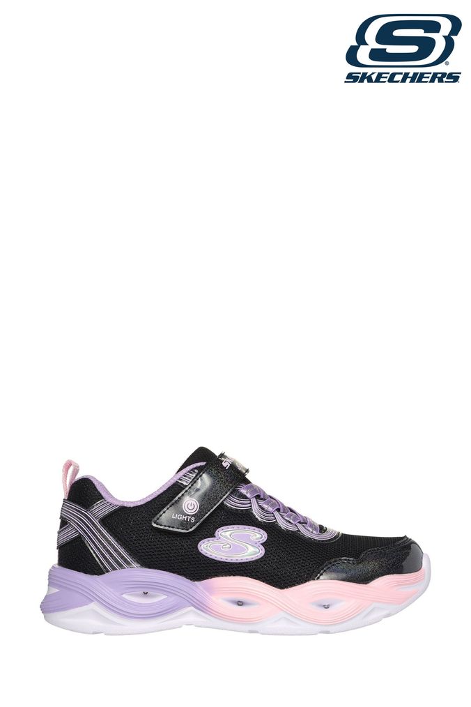 Girls black on sale skechers trainers