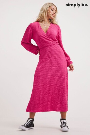 Simply Be Pink Wrap Midi Dress (N58601) | £36