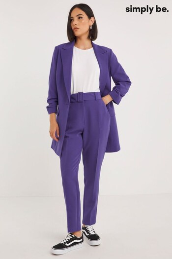 Simply Be Purple Belted Tailored Trousers (N58602) | £35