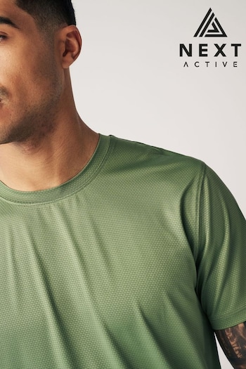 Sage Green Active Gym and Training Textured T-Shirt (N58622) | £14