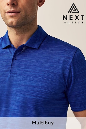 Cobalt Blue Active Mesh Golf stripe Polo Shirt (N58646) | £20