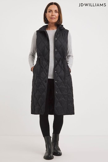 JD Williams Adjustable Waist Quilted Black Gilet (N58662) | £60