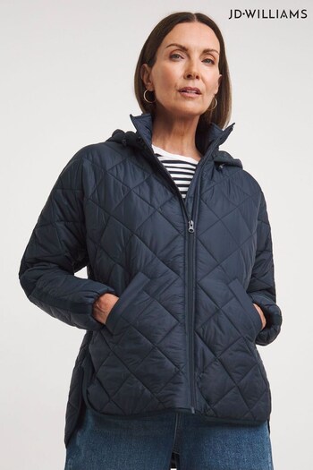 JD Williams Blue Packaway Lightweight Quilted Padded Short Coat (N58663) | £45