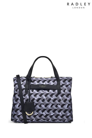 Radley London Grey Finsbury Park Geo Dog Medium Zip-Top Multiway Bag (N58683) | £149