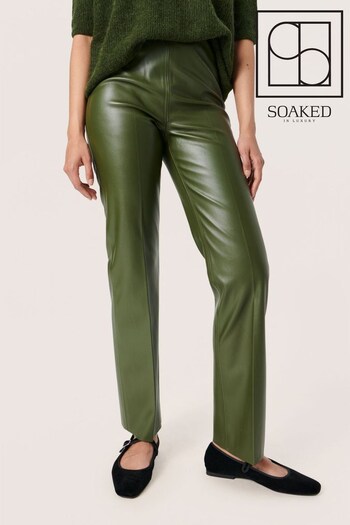 Soaked in Luxury Green Kaylee Bootcut Leg High Waist Trousers Jones (N58771) | £60