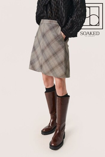 Soaked in Luxury Storie A-Line Above Knee Length Grey Skirt (N58778) | £75