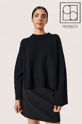 Soaked in Luxury Molina Oversized Structured Black Pullover (N58785) | £160